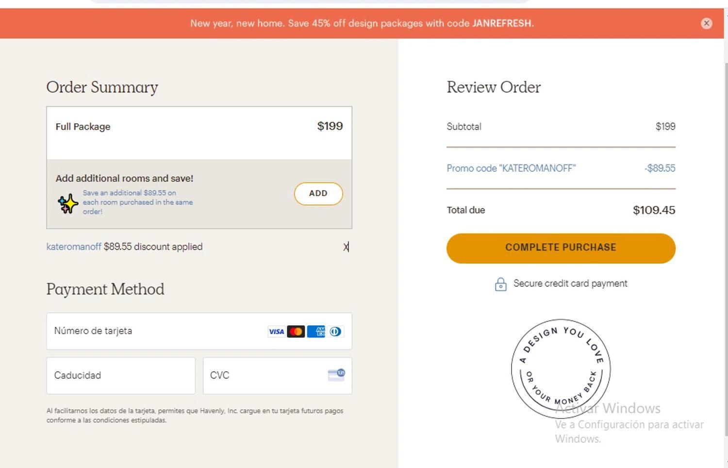 How to apply Havenly coupon code
